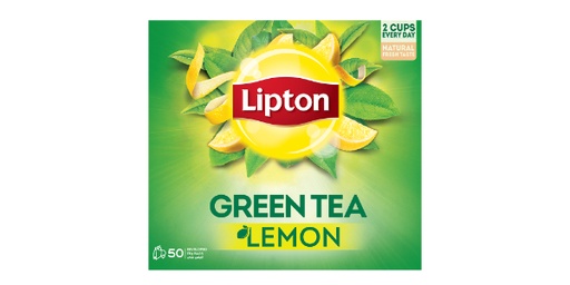 LIPTON GREEN TEA LEMON ENVELOPE 50 TEA BAGS