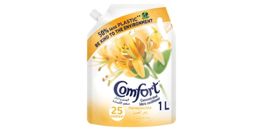 [134289] COMFORT CONCENTRATED FABRIC CONDITIONER HONEYSUCKLE POUCH 1L