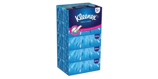 KLEENEX FACIAL TISSUE DAILY CARE 170 SHEETS X 5 PACK