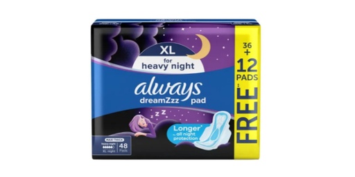 [142534] DREAMZZZ MAXI THICK SANITARY PADS WITH WINGS - NIGHT 48 SANITARY PADS