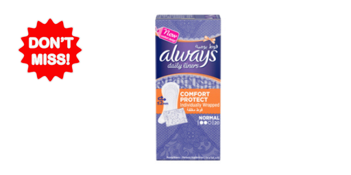 [111729] ALWAYS DAILY LINERS COMFORT PROTECT INDIVIDUALLY WRAPPED, 20 PADS ( Discounted From 1.85 )