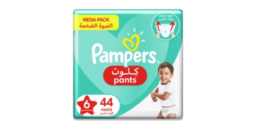 [113805] PAMPERS BABY-DRY PANTS DIAPERS WITH ALOE VERA LOTION, 360 FIT & UP TO 100% LEAKPROOF, SIZE 6, 16-21KG, MEGA PACK, 44 COUNT
