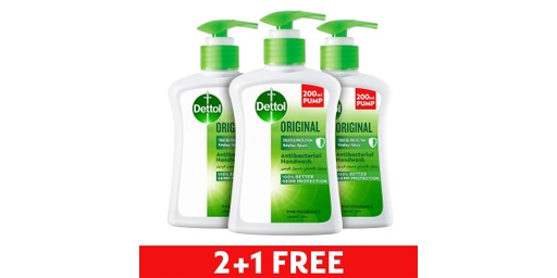 DETTOL HANDWASH ORIGINAL 200ML X 3 @25% OFF