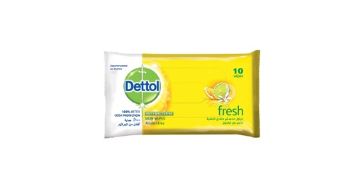 [115013] DETTOL FRESH ANTIBACTERIAL SKIN WIPES 10S