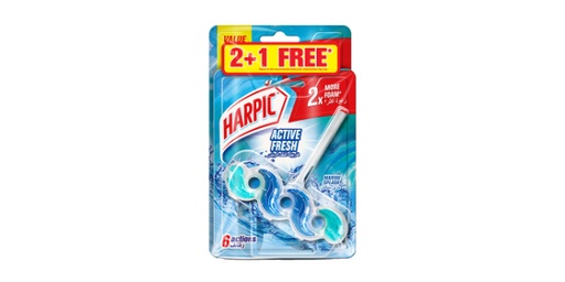 [135454] ACTIVE FRESH TOILET BLOCK MARINE SPLASH PACK OF 3 MULTICOLOUR 35GRAMS