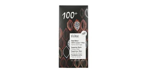 [132548] VIVANI SUPER DARK 100% WITH CACAO NIBS 80G