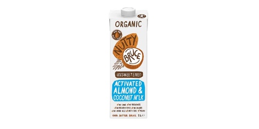 [156539] ORGANIC NUTTY BRUCE ACTIVATED UNSWEETENED ALMOND&COCONUT M*LK 1L