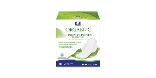 [143531] ORGANYC COTTON SANITARY PADS HEAVY FLOW 10CT