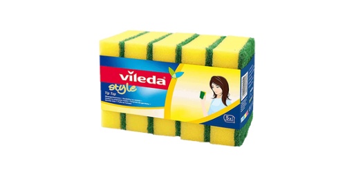 [111617] VILEDA TIP TOP DISH WASHING MEDIUM FOAM SPONGE SCOURER 5PCS
