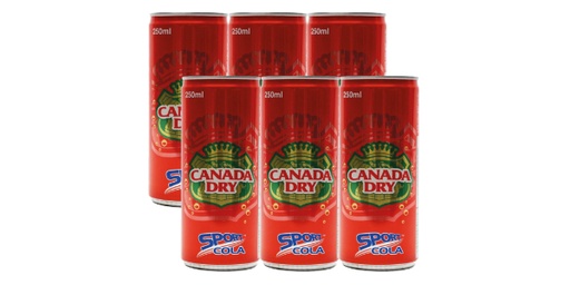 CANADA DRY SPORT COLA 6 X 250ML