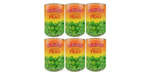 AL MAZRAA GREEN PEAS 6 X 400G
