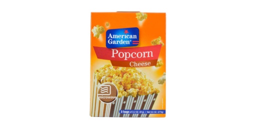 [127202] AMERICAN GARDEN MICROWAVE POPCORN CHEESE 3X91G - 273GM