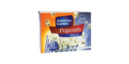 [127207] AMERICAN GARDEN MICROWAVE POPCORN LITE 3X80G - 240GM