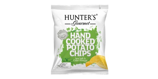 [135198] HUNTERS GOURMET HAND COOKED POTATO CHIPS SEA SALT & CIDER VINEGAR 40GM