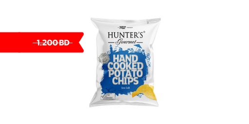 [135193] HUNTERS GOURMET HAND COOKED POTATO CHIPS SEA SALT 125GM ( Discounted From 1.2 )
