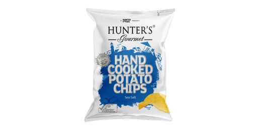 [135193] HUNTERS GOURMET HAND COOKED POTATO CHIPS SEA SALT 125GM