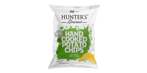 [135194] HUNTERS GOURMET HAND COOKED POTATO CHIPS SEA SALT & CIDER VINEGAR 125GM